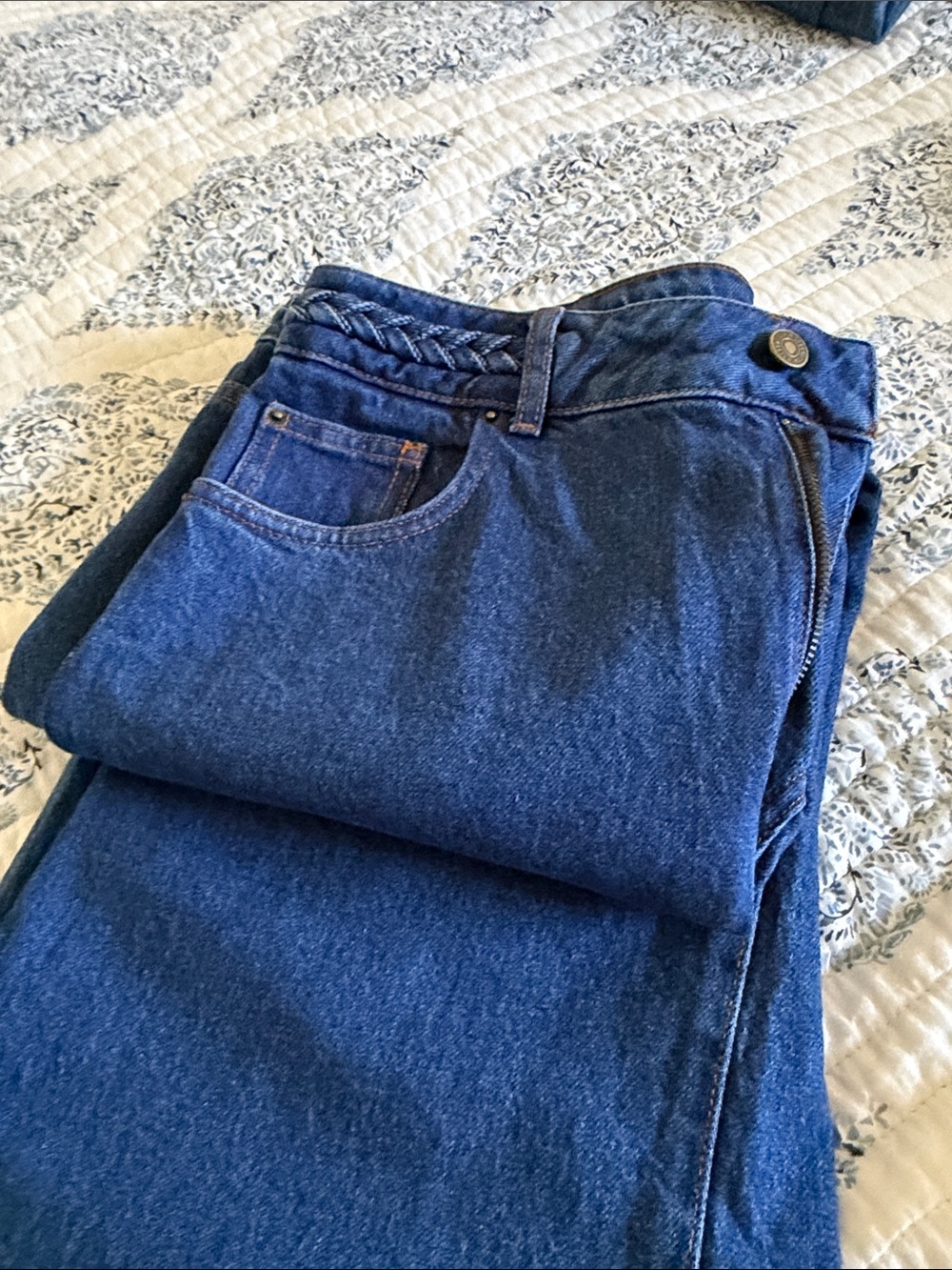 Sézane Braided-Waist High Rise 70s jeans